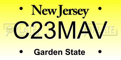 C23MAV New Jersey License Plate