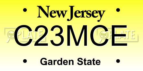 C23MCE New Jersey License Plate