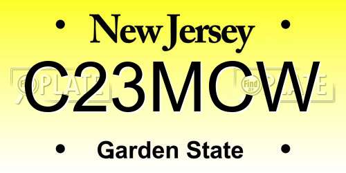 C23MCW New Jersey License Plate