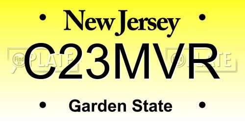C23MVR New Jersey License Plate