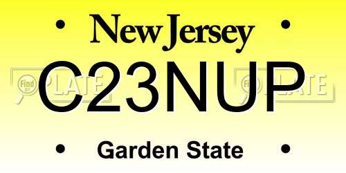 C23NUP New Jersey License Plate