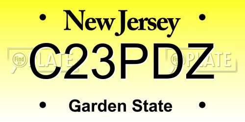 C23PDZ New Jersey License Plate