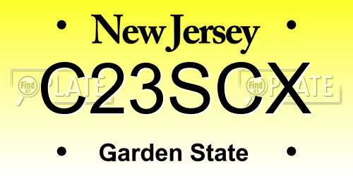 C23SCX New Jersey License Plate