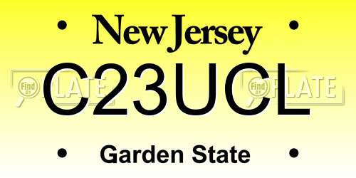C23UCL New Jersey License Plate