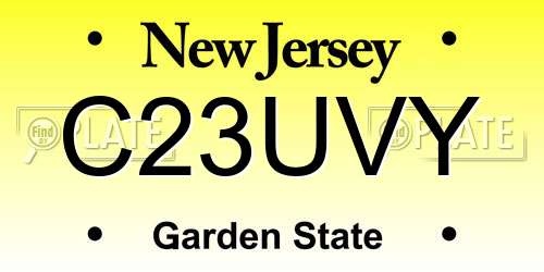 C23UVY New Jersey License Plate
