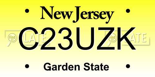 C23UZK New Jersey License Plate