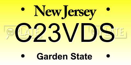 C23VDS New Jersey License Plate