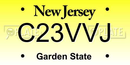 C23VVJ New Jersey License Plate