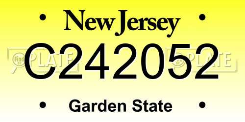 C242052 New Jersey License Plate