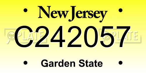 C242057 New Jersey License Plate