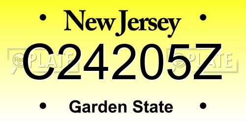 C24205Z New Jersey License Plate