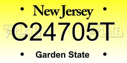 C24705T New Jersey License Plate