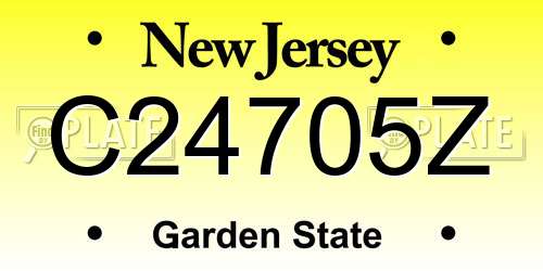 C24705Z New Jersey License Plate