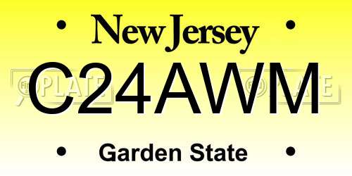 C24AWM New Jersey License Plate