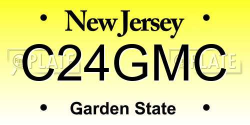C24GMC New Jersey License Plate