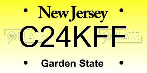 C24KFF New Jersey License Plate