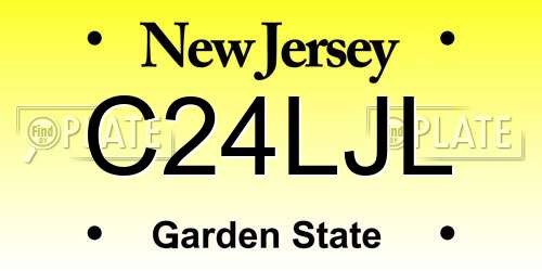 C24LJL New Jersey License Plate