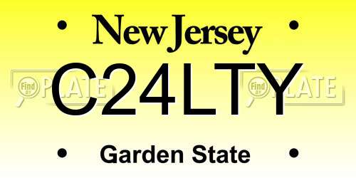 C24LTY New Jersey License Plate