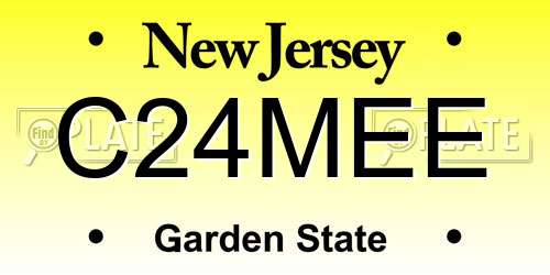 C24MEE New Jersey License Plate