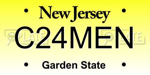 C24MEN New Jersey License Plate