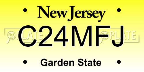 C24MFJ New Jersey License Plate