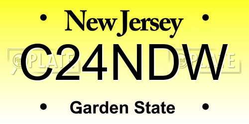 C24NDW New Jersey License Plate