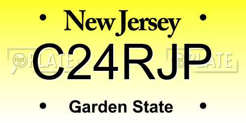 C24RJP New Jersey License Plate