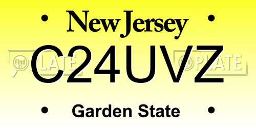 C24UVZ New Jersey License Plate