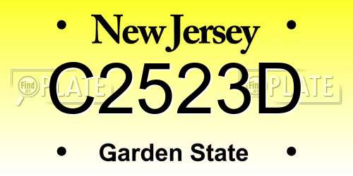 C2523D New Jersey License Plate