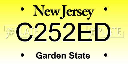 C252ED New Jersey License Plate