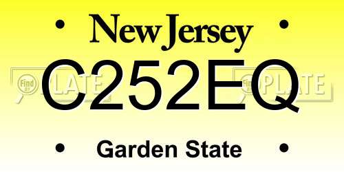 C252EQ New Jersey License Plate