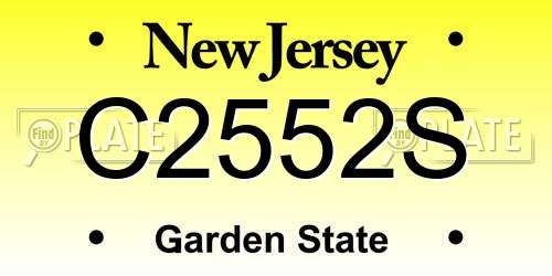 C2552S New Jersey License Plate