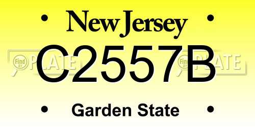 C2557B New Jersey License Plate