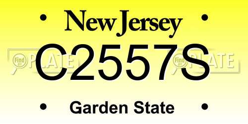 C2557S New Jersey License Plate