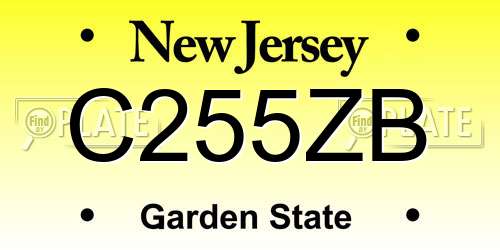 C255ZB New Jersey License Plate