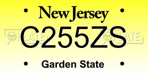 C255ZS New Jersey License Plate