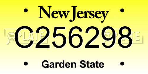 C256298 New Jersey License Plate