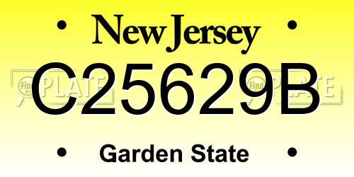 C25629B New Jersey License Plate