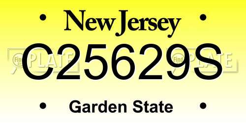 C25629S New Jersey License Plate