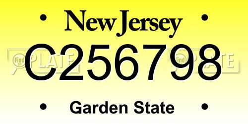 C256798 New Jersey License Plate