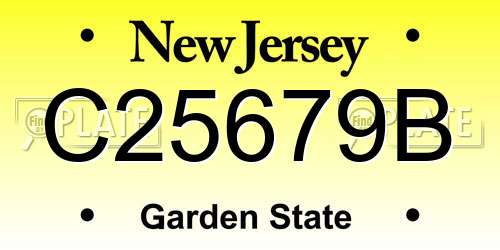 C25679B New Jersey License Plate