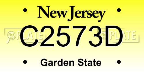 C2573D New Jersey License Plate