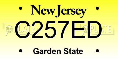 C257ED New Jersey License Plate
