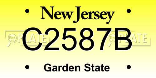 C2587B New Jersey License Plate