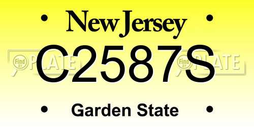 C2587S New Jersey License Plate