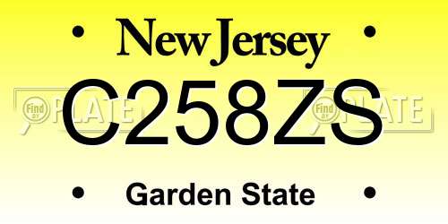 C258ZS New Jersey License Plate