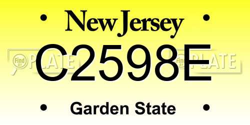 C2598E New Jersey License Plate