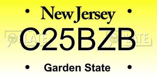 C25BZB New Jersey License Plate