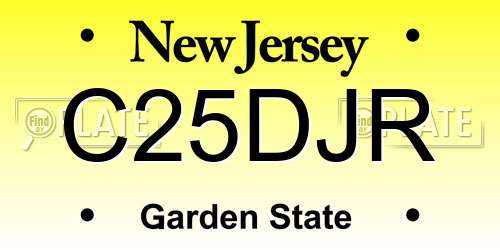 C25DJR New Jersey License Plate