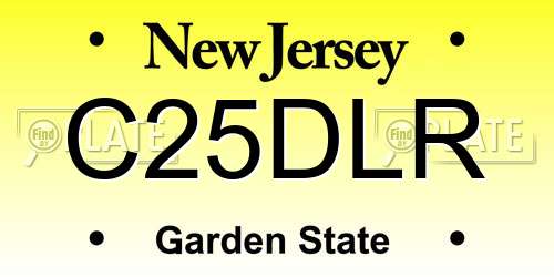 C25DLR New Jersey License Plate